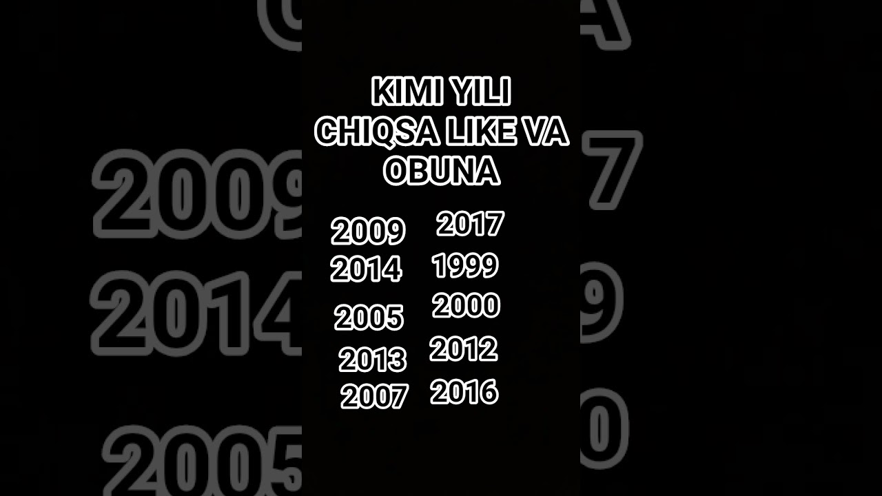 KIM YILI CHIQSA LIKE VA OBUNA