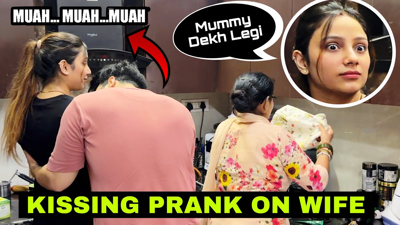 Kissing Prank On Wife In Front Of Family 💋 | EPIC REACTION || Tusharshrutivlogs
