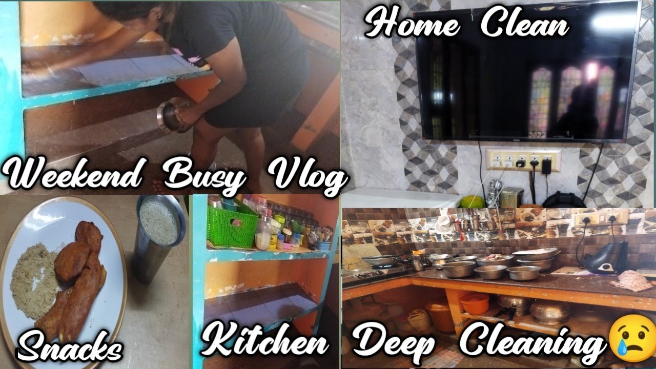 Kitchen Deep Cleaning Vlog😢 | Weekend Busy Day✨ | DIML Routine #malinivlog #tamil #liferoutine
