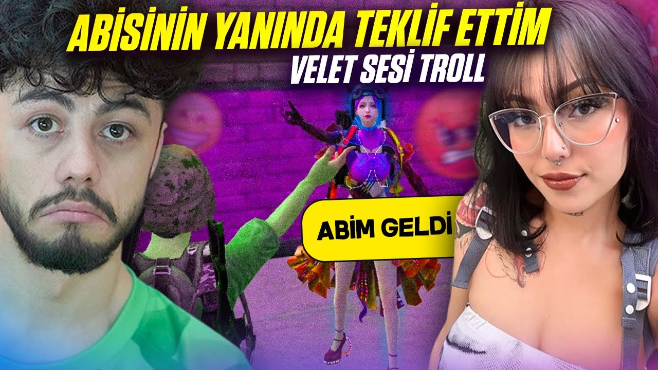 KIZA ABİSİNİN YANINDA  TEKLİF ETTİM !!  ( VELET SESİ TROLL ) - PUBG Mobile