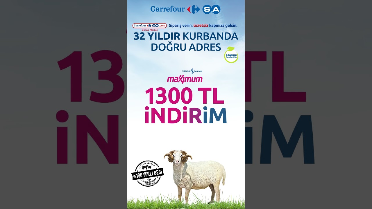 Küçükbaş Karaman kurban paketinde fırsatlar CarrefourSA’da!