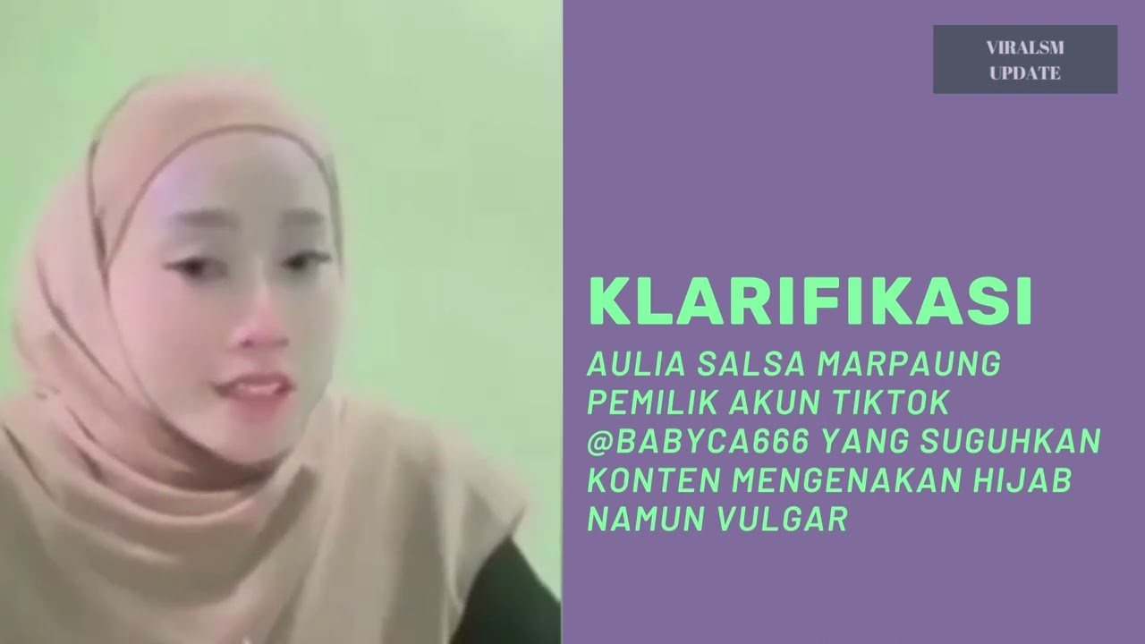 klarifikasi Aulia Salsa Marpaung, Suguhkan Konten Mengenakan Hijab Namun Vulgar