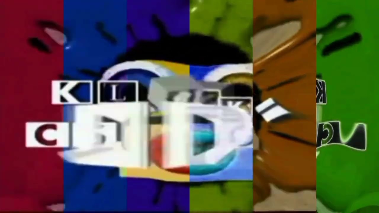 Klasky Csupo in Blue Highers Split Green Lowers, Normal, Inverted Effect, Cute X, Nightmare Effect