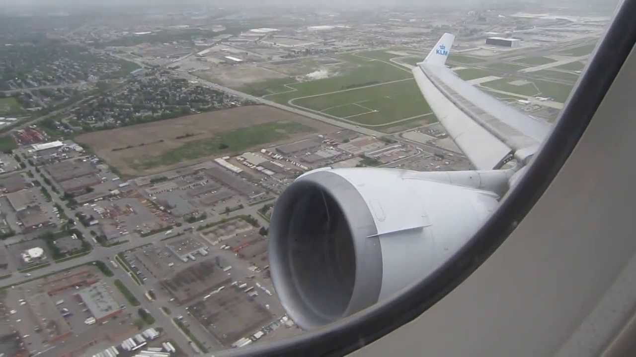 KLM MD-11 Takeoff from Toronto, Canada - Window View