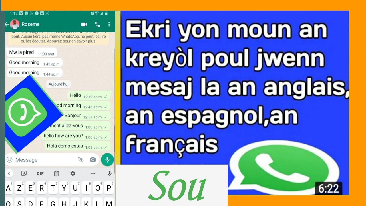 Kòman pou ekri yon moun en kreyol, pou li jwen li an français ou anglais? #whatsapp