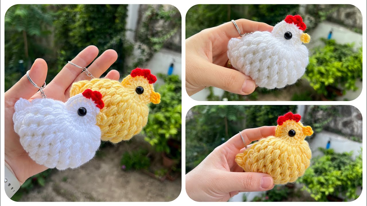 Kolay Tığ işi Tavuk Anahtarlık Yapımı 🐔🐣 / Crochet Keychain / Amigurumi Anahtarlık Örgü Modelleri