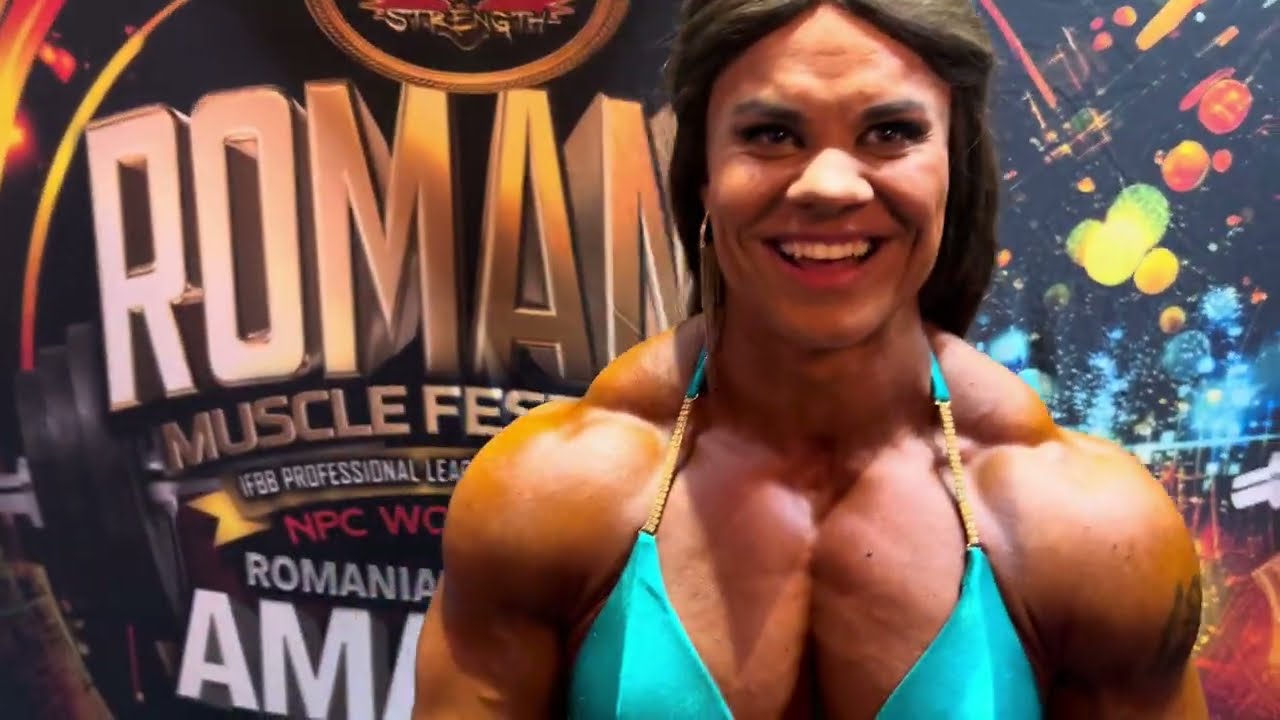 Korableva leading after prejudging , 2024 Romania pro . super massive #womensbodybuilding