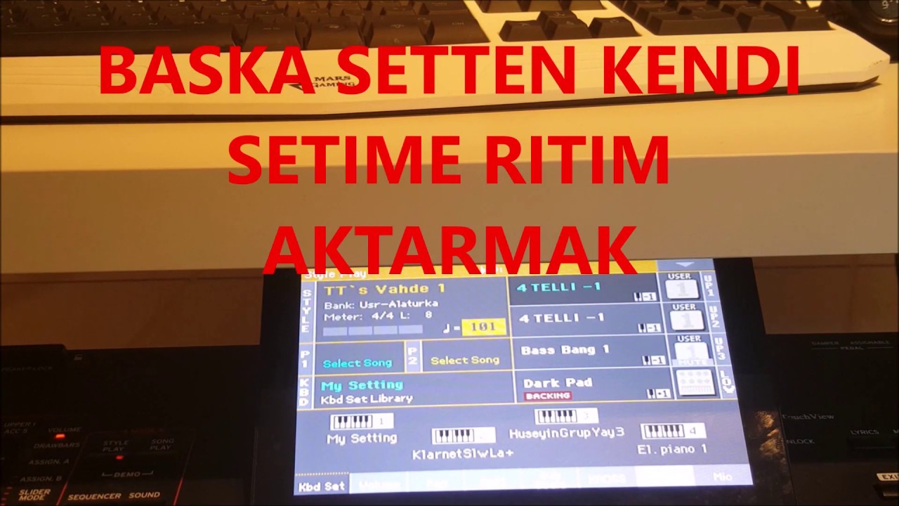KORG PA4X-BASKA SETTEN KENDI SETIME RITIM AKTARMAK