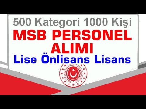 KPSS Milli Savunma Bakanlığı Personel Alımları Başladı - Başvuru Şartları Bölümler
