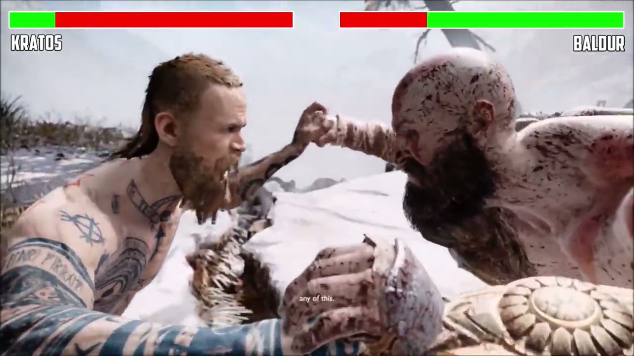 Kratos vs. Baldur with healthbars
