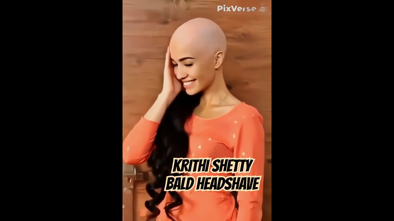 KRITHI SHETTY - BALD HEADSHAVE HAIRCUT NEW - MUNDAN GUNDU MOTTAI - TOLLYWOOD ACTRESS (Made using AI)