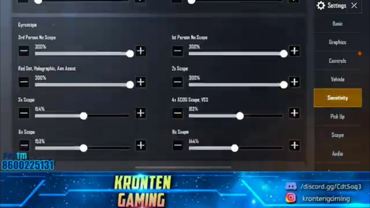 Kron10 Sensitivity settings | PUBG MOBILE |