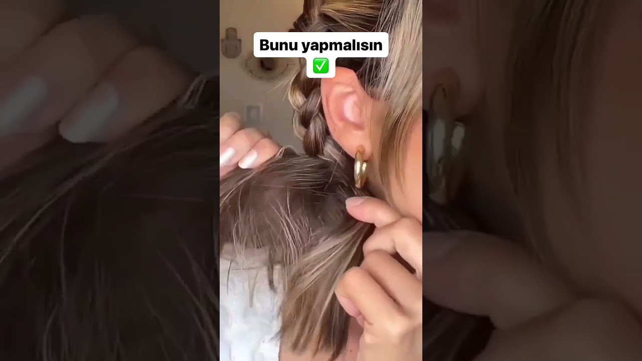 Kısa saçlar için örgü modeli çok tatlı😍