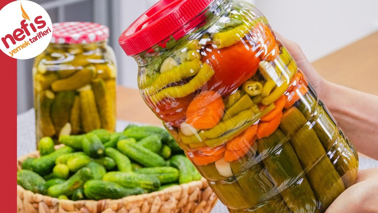 Kütür Kütür 2 Çeşit Turşu 😋 Karışık Turşu ve Kornişon Turşu Tarifi