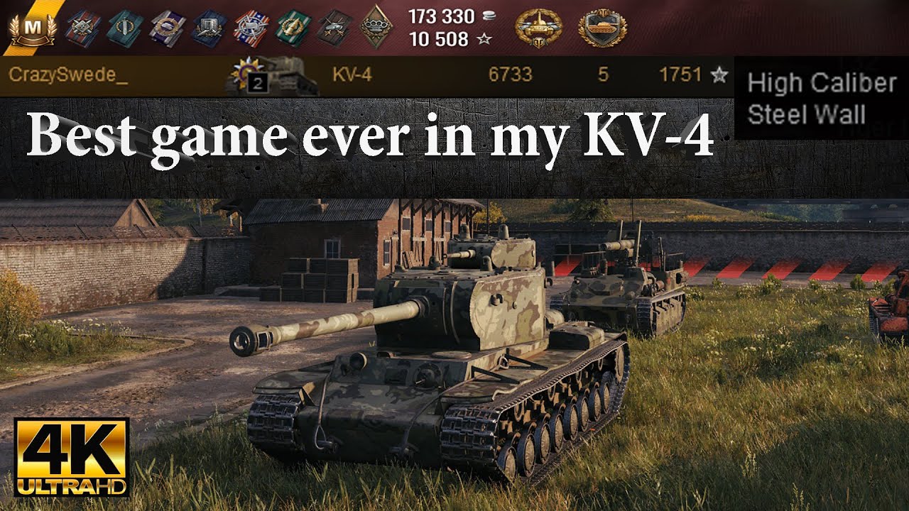 KV-4 video in Ultra HD 4K🔝 Best game ever in my, 6733 dmg, 4840 block 🔝 World of Tanks ✔️