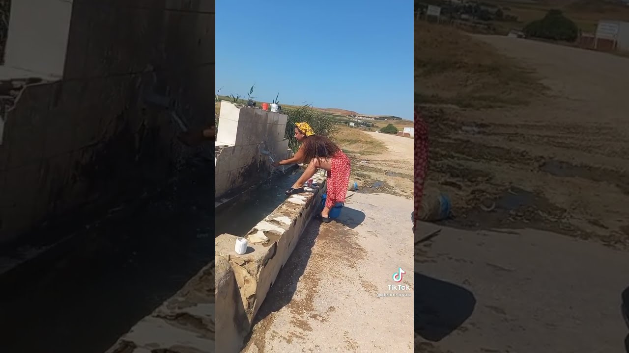 köylü güzeli esmer kız çeşmenin başında twerk Show yapıyor ve azdırıyor