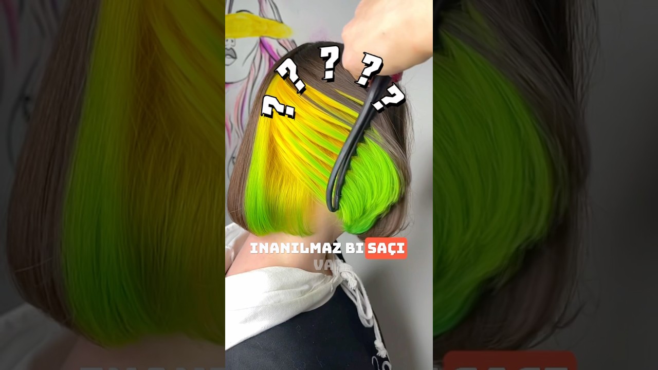 Kızın Rengarenk 🎨 Saçları Herkesin Dikkatini Çekti 😱 #renk #saç #shortsviral #keşfet