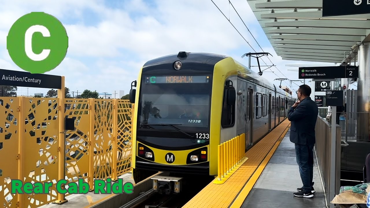 LA Metro C Line Full Rear Cab Ride: Aviation/Century to Norwalk Station