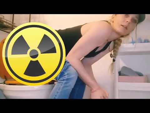 Lady Pooping On The Toilet