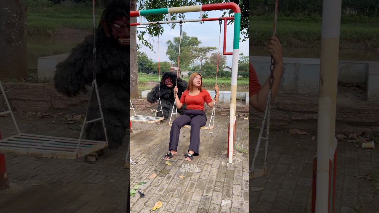 Lagi main ayunan cewek cantik tobrut kena prank diisengin GRANDONG