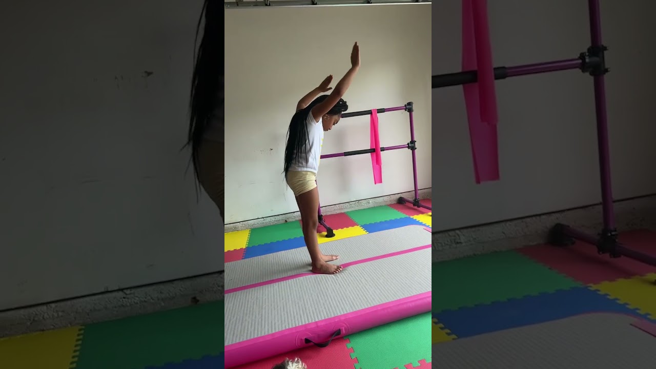 Lani Love trying to learn back handspring #shorts #backhandsprings #gymnastics