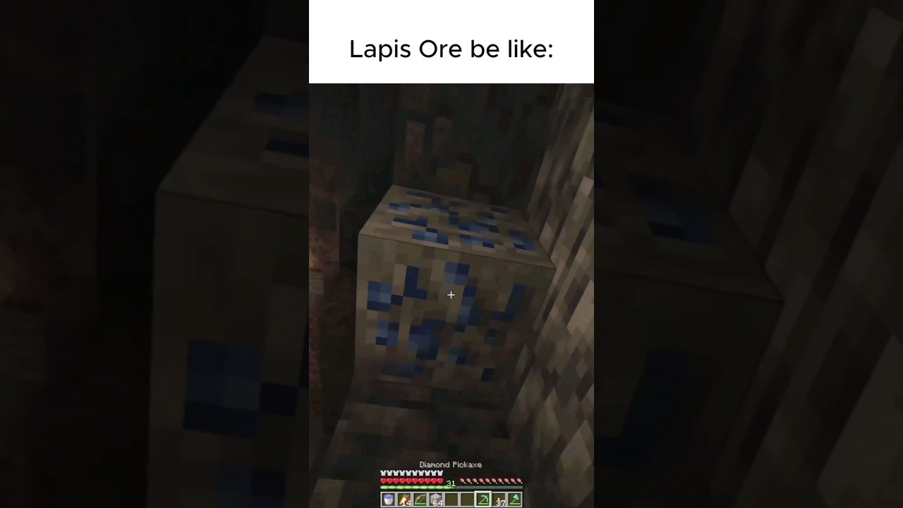 LAPIS ORE ARE OP ☠️ #minecraft #exploreminecraft #minecrafthumor #minecraftjokes #funny #viral #meme