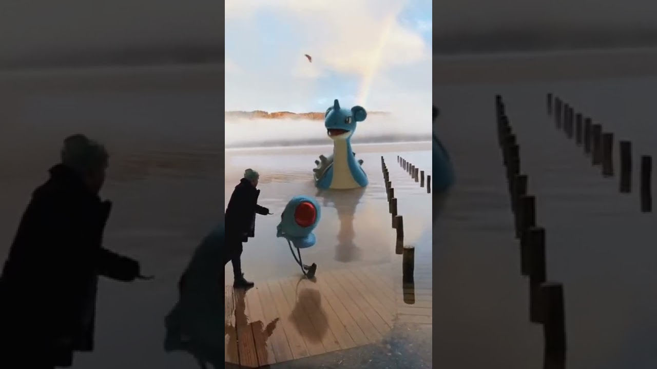 Lapras and Tentacool by the docks 🐙 Pokemon GO animation | #shorts #pokemon #3d #cgi #ar #pokemongo