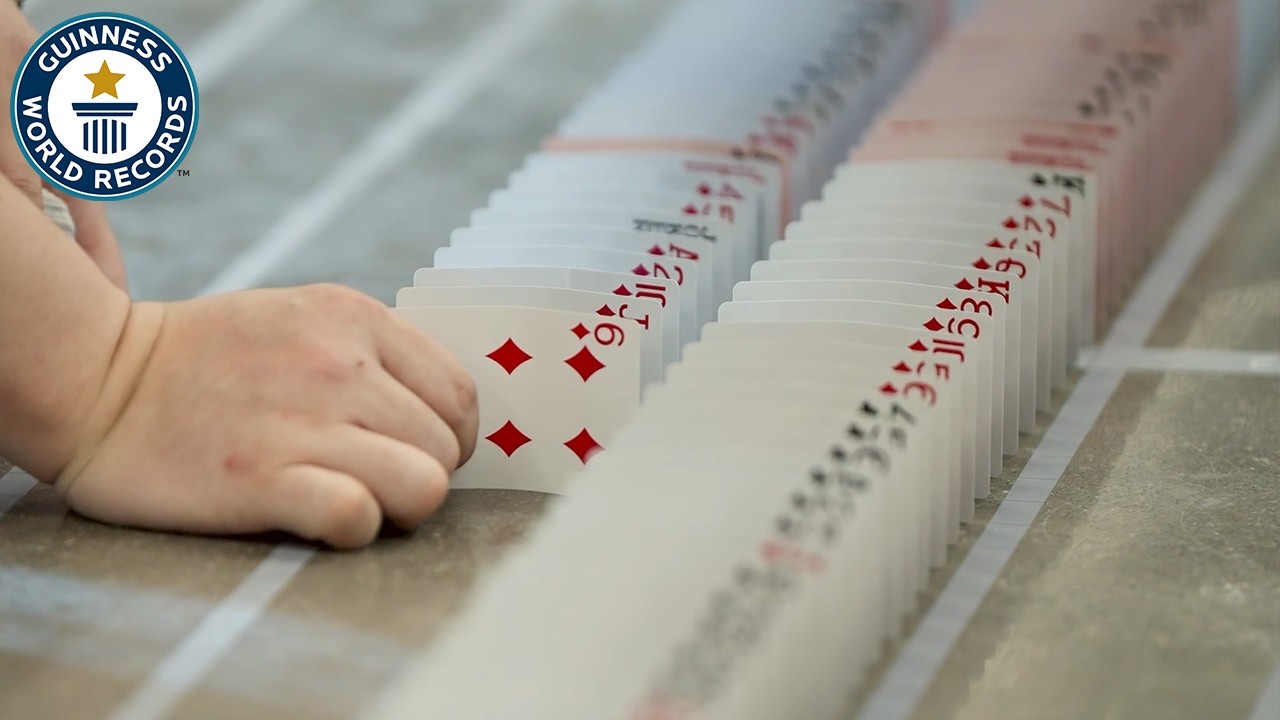 Largest Playing Card Domino Topple - Guinness World Records