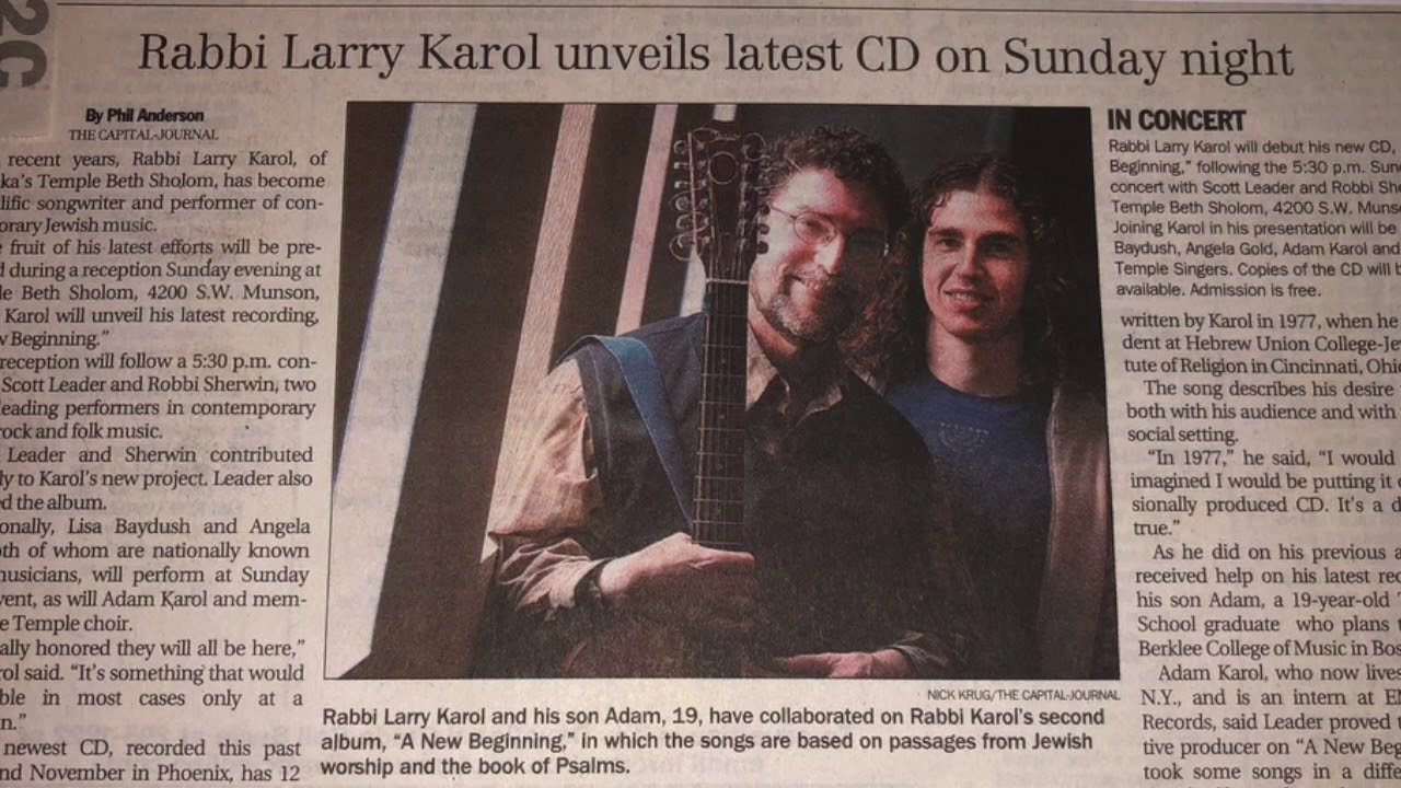 Larry Karol P'tach Libi with a Newspaper Rabbinic Career Retrospective 1971-2020
