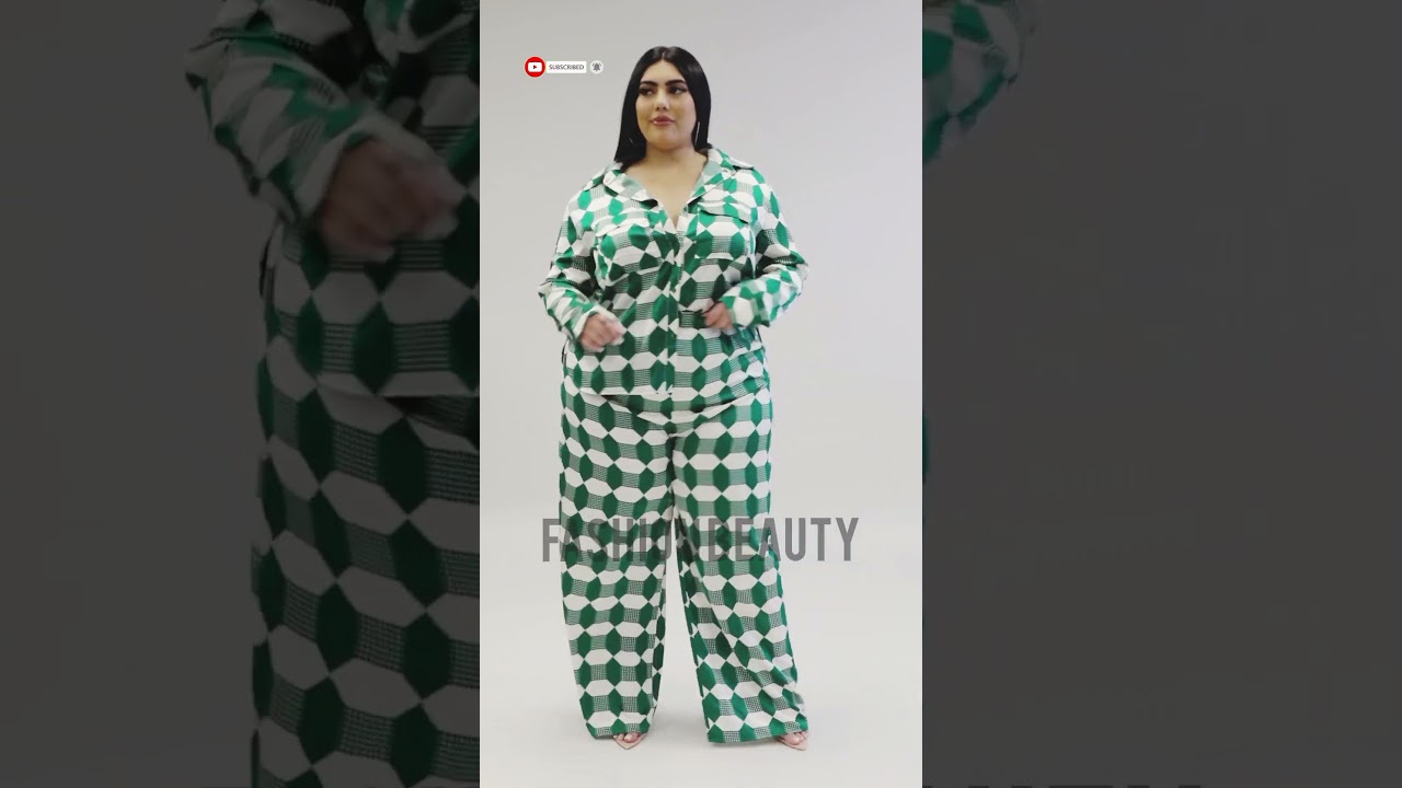 Latest Plus Size Fashion For 👄🍎🍒Curvy Women dress in Satin Moment pant set