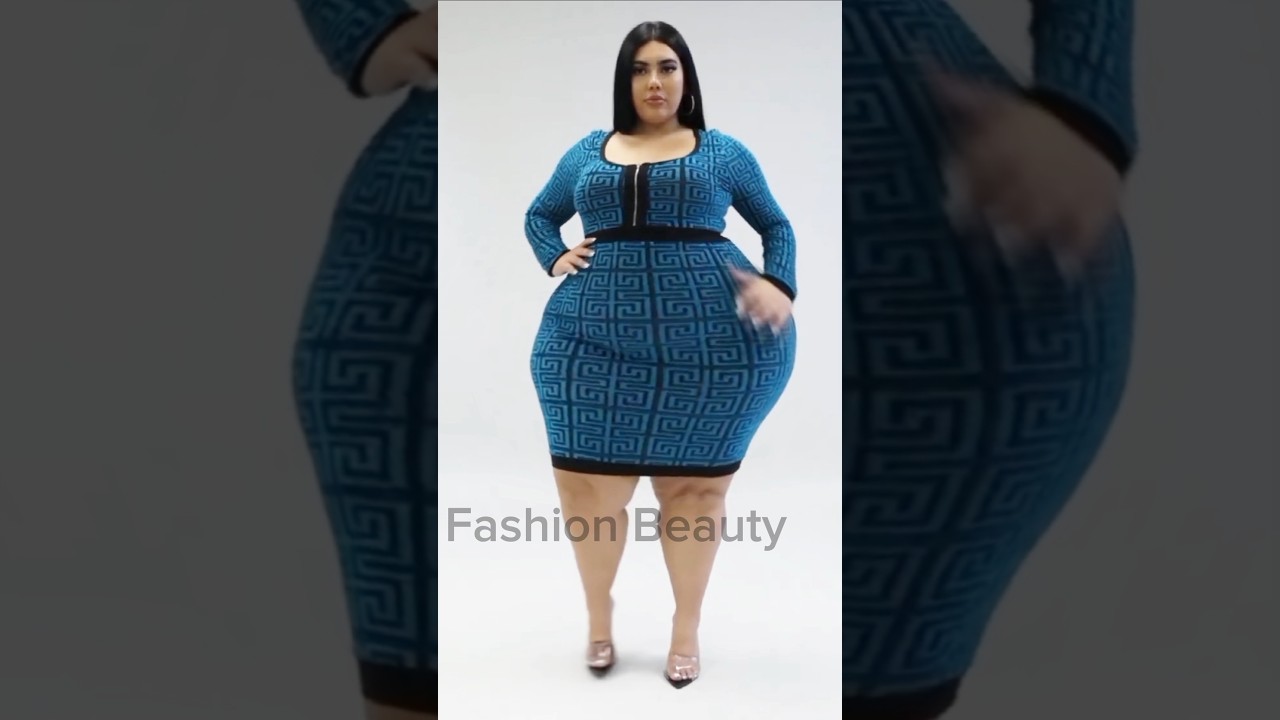 Latest Plus Size Fashion For 👄🍎🍒Curvy Women FashionBlue Mia Dress