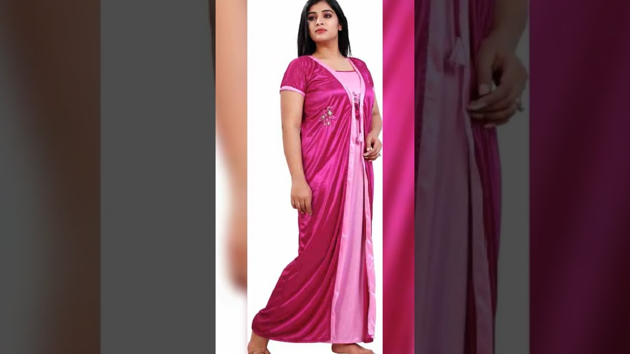 Latest satin nighty woman
