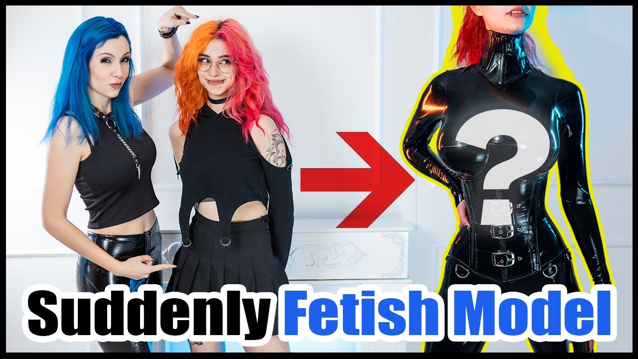 Latex Makeover: Her first Time wearing a full Rubber Outfit!