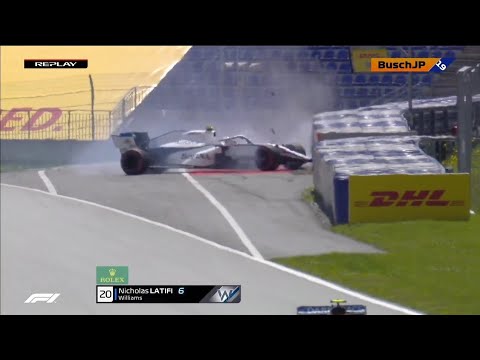Latifi Crash in turn 1 | 2020 Austrian FP3