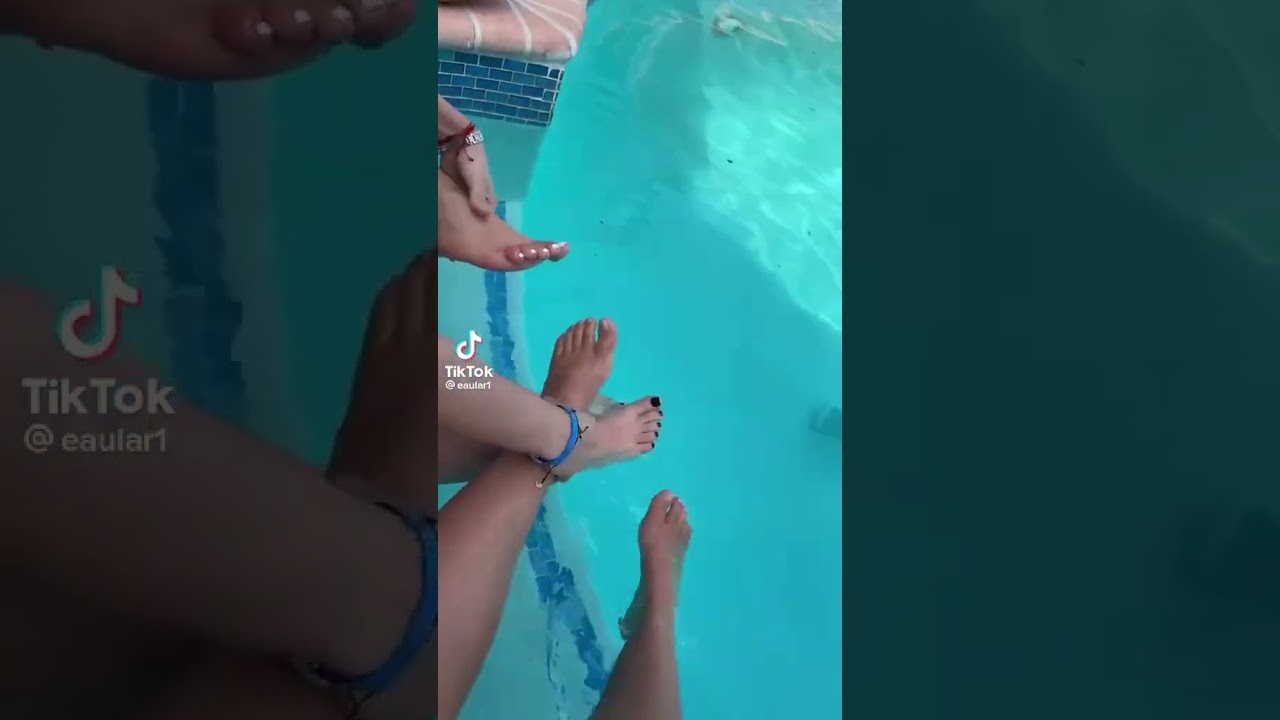 Latina girls playing footsies