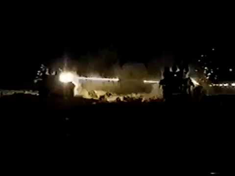 LAV-AD IFV Shooting GAU-12 25mm Rotary Cannon At Night