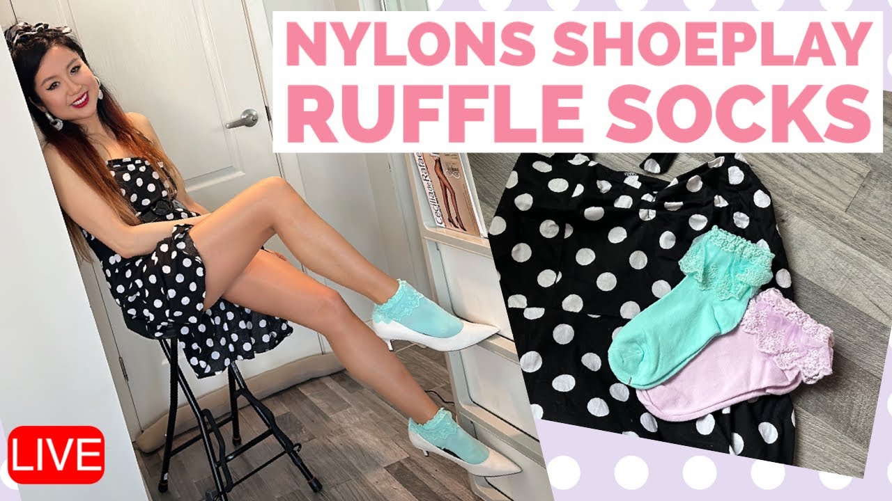 Layering Pantyhose Ruffle Socks Try On Heels Shoeplay, Nylons Stockings Review, Legs Feet Toes Soles