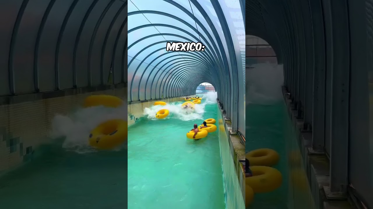 Lazy rivers in USA vs Mexico! #shorts