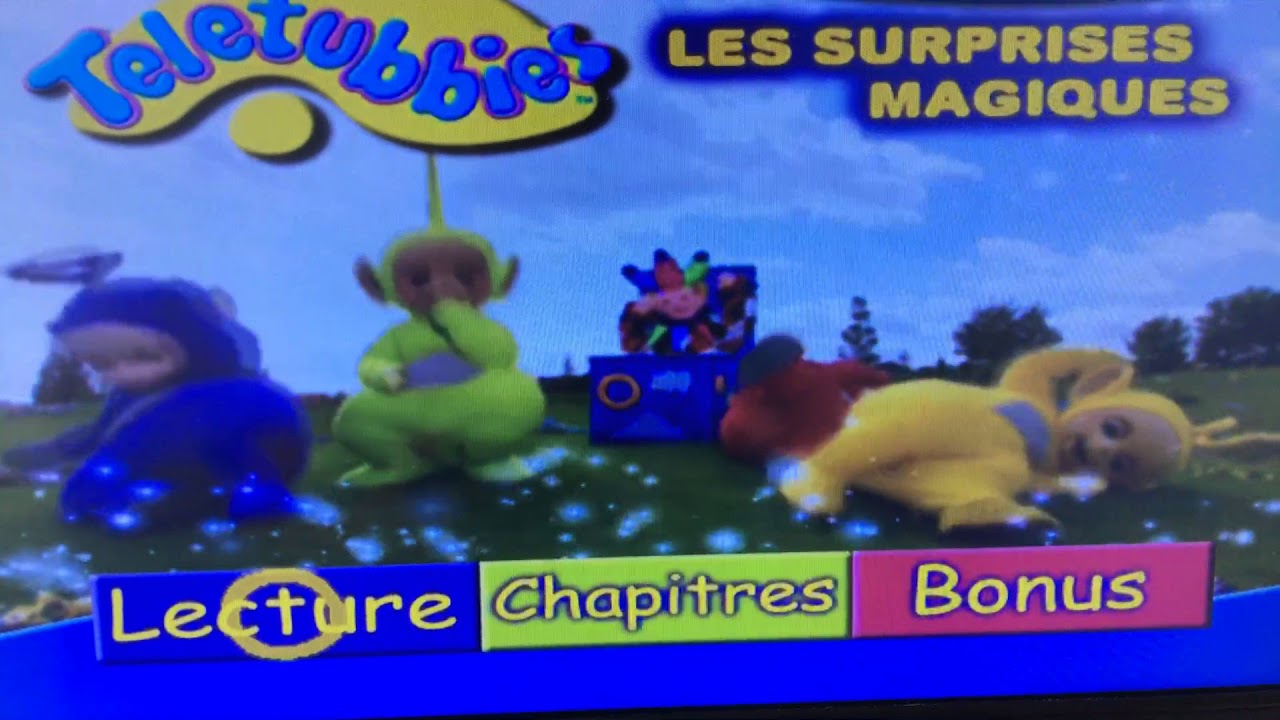 le menu du dvd des surprise magique des Teletubbies