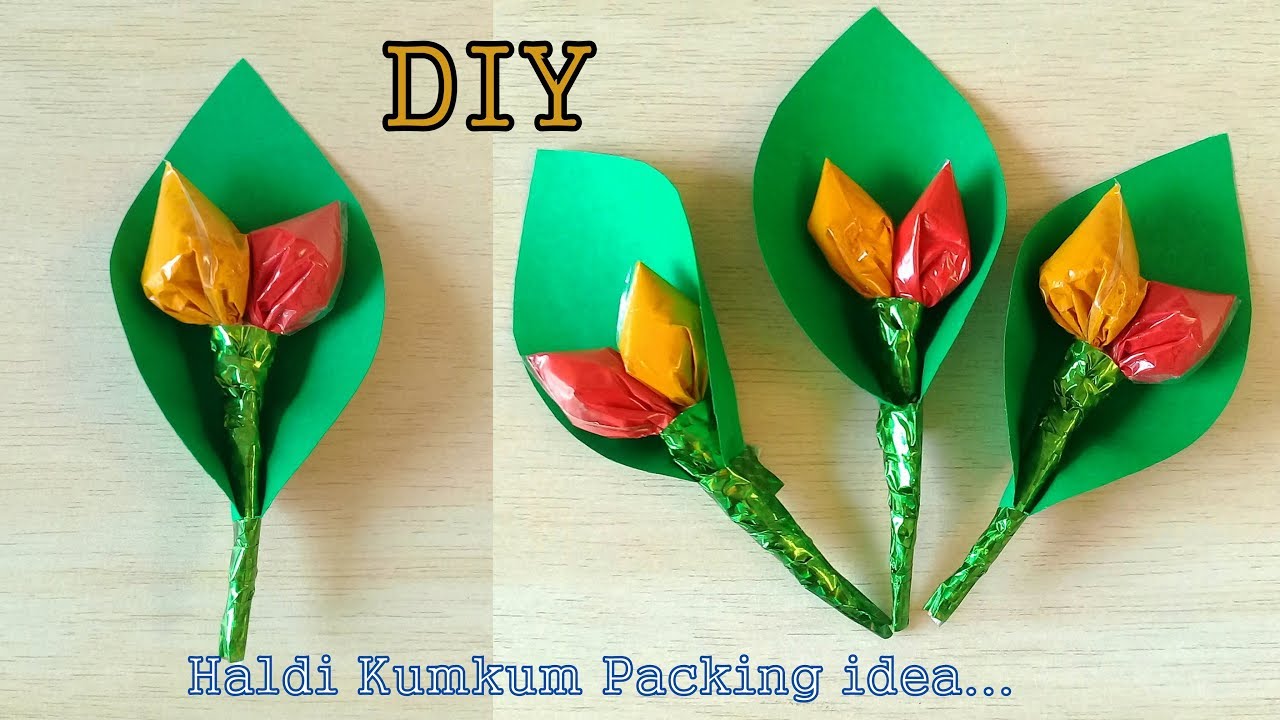 Leaf Haldi Kumkum Packing  DIY..| How to make Haldi Kumkum packing | Rangoli & Crafts by Aashu.