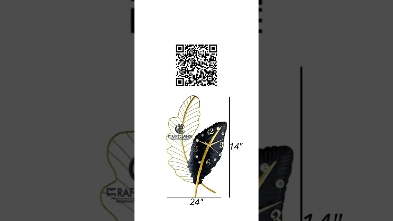 Leaf wall hanging clock. scan the Qr to get the link. #trending #wallclocks #products #homedecor