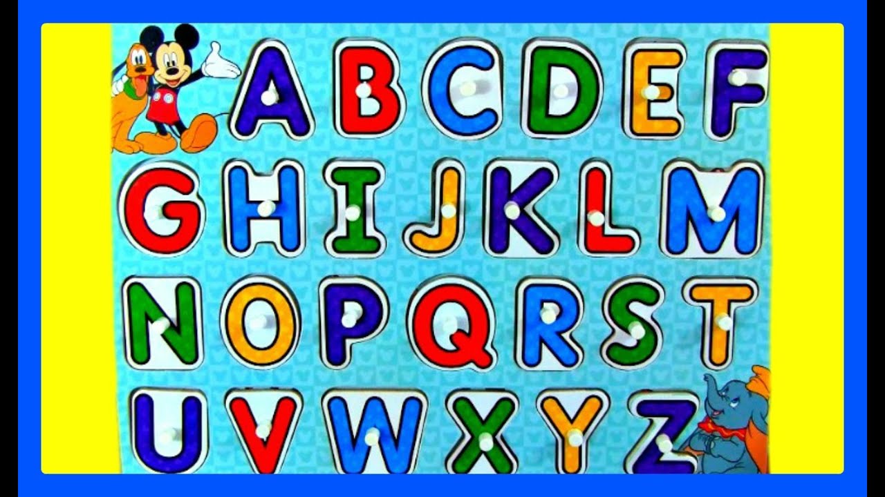 Learn ABC Alphabet with Disney Mickey Mouse, Minnie Mouse, Goofy, Donald Duck & Other Disney Charact