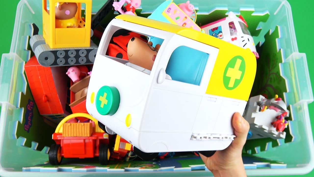 Learn characters, colors with Toys in box for kids - Peppa, Paw Patrol, Vehicles, Holly, PJ Masks