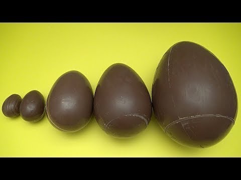 Learn Sizes with Surprise Eggs Opening Kinder Surprise Egg and HUGE JUMBO Mystery Chocolate Eggs35