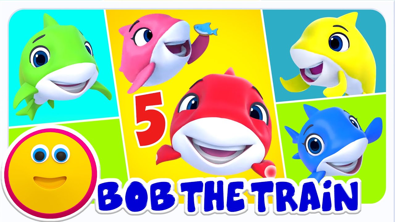 Learn to Count 5 with Five Little Sharks, Nursery Rhymes & Baby Songs