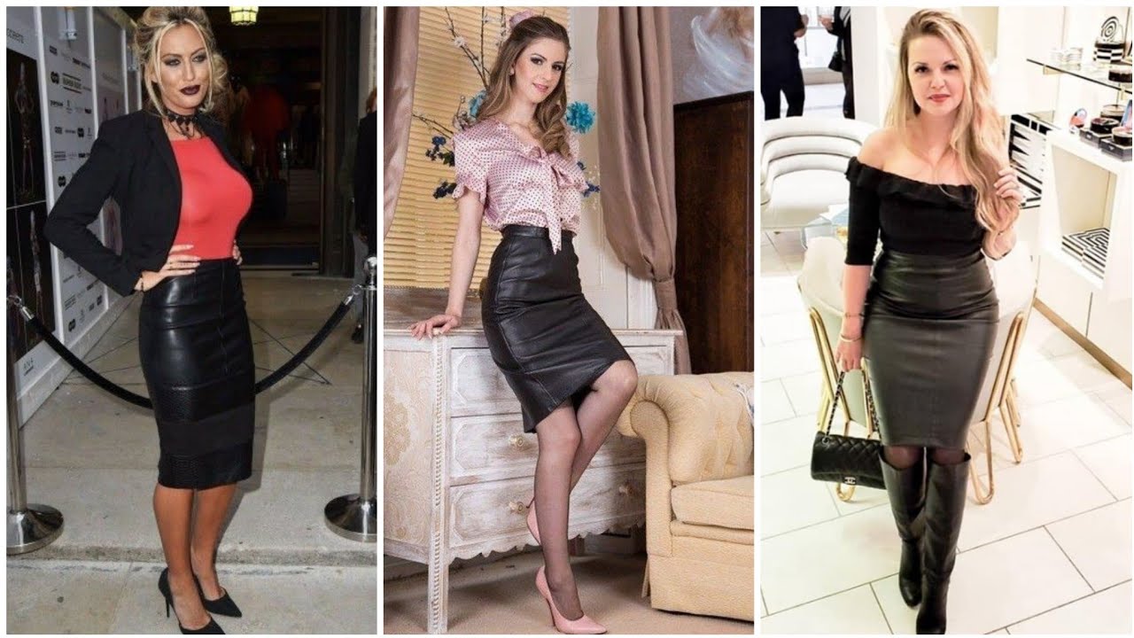 Leather Fashion trends//classy leather mini skirts mature woman's ideas