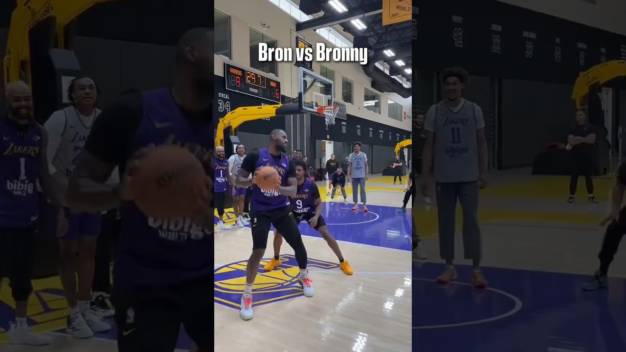 LeBron was only allowed 2 dribbles in this drill 😅 (via @lakers)