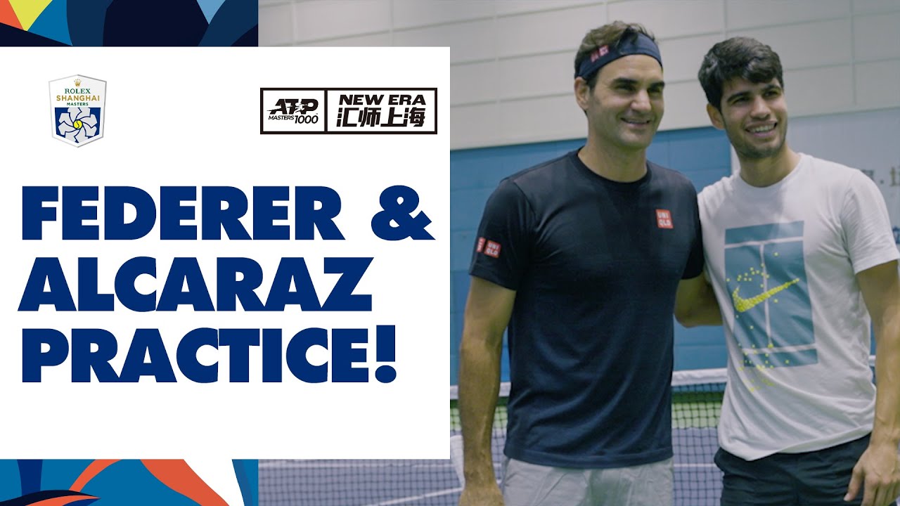 LEGENDARY 🤩 Roger Federer and Carlos Alcaraz Practice Together At The Rolex Shanghai Masters