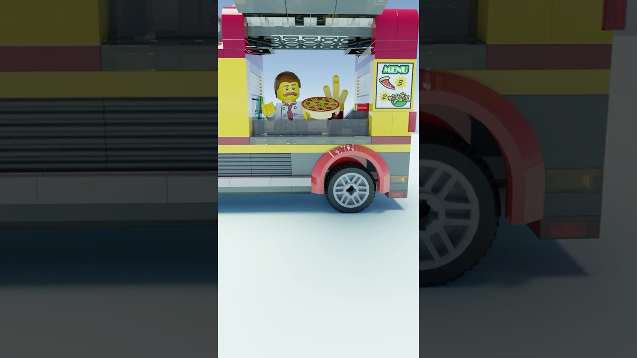 LEGO Pizza Van Assembles in Style! 🇮🇹🍕 | Satisfying Loop Animation #LEGO