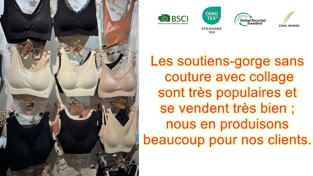 Les soutiens-gorge sans couture avec collage sont très populaires et se vendent très bien